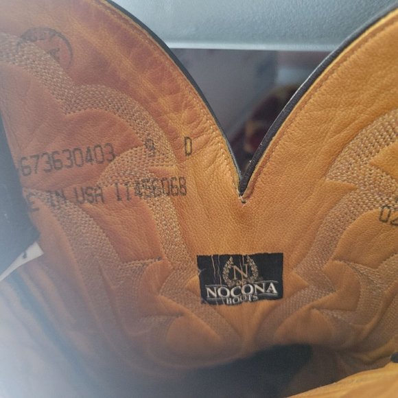 Nocona Boots Cowboy Made In USA Brown Black Mens Size 9 D - Picture 5 of 6